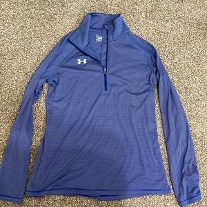 Blue and White Striped Under Armour Pull Over